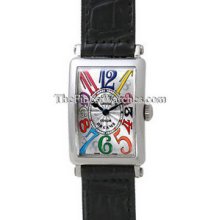 Ladies Large Franck Muller Long Island Steel Color Dreams 1002QZ Watch