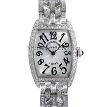 Ladies Medium Franck Muller Curvex White Gold Pave 7502QZDB Watch