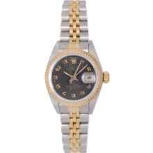 Ladies Rolex Watch 2-Tone Datejust Steel & Gold 79173 Black Jubilee D