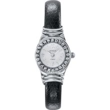 Ladies' Silver Tone Geneve Cz Bangle Watch