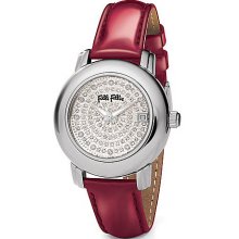 Ladies' Urban Spin Red Leather Crystal Watch