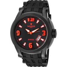 Lancaster Italy Watches Men's Bongo Black Dial Black IP Case Black Sil