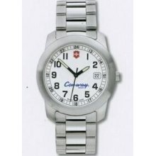 Large White Dial Stainless Steel Field Watch