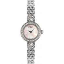 LB02818-41 Rotary Ladies Timepieces Mop Pink Dial Stone Set Ss Watch