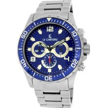 Le Chateau Men's Sport Dinamica All Steel Chronograph Watch (blue)