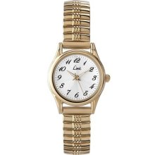 Limit Ladies White Dial Gold Plated Expander Bracelet Watch 6955