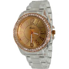 Limited Edition Clear and Rose Gold Boyfriend Style Watch w/ Shell Design