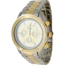 Limited Edition Silver & Gold Boyfriend Watch Chronograph Look