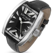 Locman Designer Men's Watches, Panorama - Men's Black Ostrich Band Automatic Date Watch