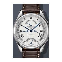 Longines Master Retrograde Roman 41mm Watch - Silver Dial, Alligator Strap L27154713 Sale Authentic