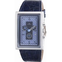 Lorenz Men's 025923CC TB7 Big Rectangular Blue Leather Band Watch ...