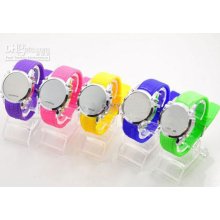 Lot 10pcs Fashion Led Digital Watch Silicone Band Mirror Watches Uni