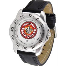 Louisiana-LaFayatte Ragin Cajuns ULL Mens Leather Sports Watch