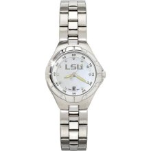 Louisiana State LSU Tigers Pearl Ladies Bracelet Watch With Mop Dial