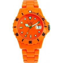LTD-100115 LTD Watch Unisex Plastic 3 Hand Watch With Orange Dial And ...