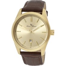 Lucien Piccard Men's Eiger Gold Dial Brown Genuine Leather