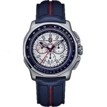 Luminox 9273 F-22 Raptor Tianium Navy Blue Leather w/Red Stripe Watch