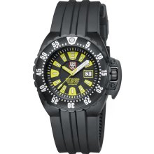 Luminox Mens Deep Dive 500m Automatic Stainless Watch - Black Rubber Strap - Yellow Dial - L1505