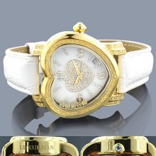 Luxurman Ladies Heart Diamond Watch 0.30ct Yellow