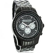 Luxurman Mens Black Diamond Watch 2.25ct