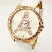 Luxury Fashion Retro Iron Tower Pattern Belt Watch Quartz Watch