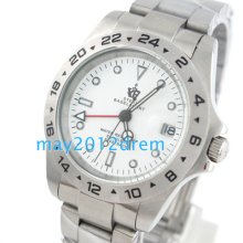 Luxury Men 24 Hours Automatic Mechanical Silver Dial Date Wrist Watch