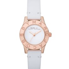 MARC by Marc Jacobs 'Blade' Round Leather Strap Watch