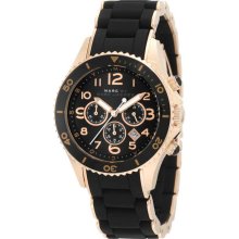 Marc by Marc Jacobs MBM2553 Women's Rose Gold Tone Black Dial Black Ru