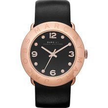 Marc by Marc Jacobs Smooth Black Leather Woman's Watch MBM1225