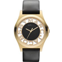 MARC by Marc Jacobs 'Henry Skeleton' Watch Black/ Gold