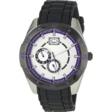 Marc Ecko Men's The Phase Silver Dial Resin Strap Watch