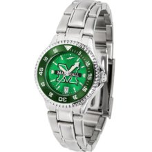 Marshall Thundering Herd Competitor AnoChrome Ladies Watch with Steel Band and Colored Bezel
