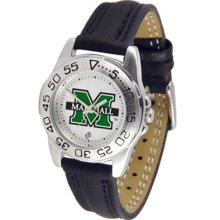 Marshall Thundering Herd Womens Leather Wrist Watch