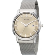 MB900K Accurist Mens Core Slim Khaki Silver Watch