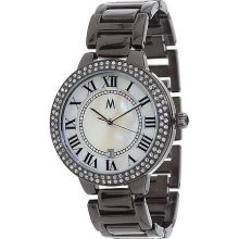 Melania Trump Tower Round Case Bracelet Watch w/ Date Window - Gunmetal - One Size