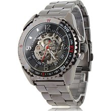 Men's Alloy Analog Mechanical Watch Wrist 9501 (Black)