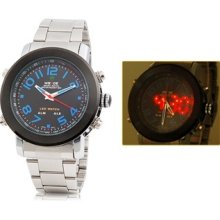 Men's Analog & LED Digital Display 30m Waterproof Sports Watch WH-1105 (Silver)