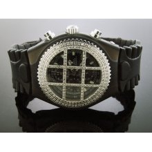 Men's Aqua Master 1.50 Ct W/ Diamonds Watch With Grill Black Face