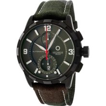 Men's Automatic Chrono Military Green Dial Black IP Case Green Ca ...