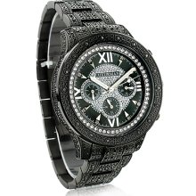 Mens Black Diamond Luxurman Watch 1.25ct Iced Out