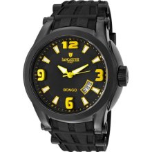 Men's Bongo Black Dial Black IP Case Black Silicon ...