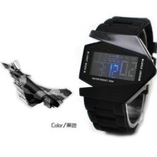 Men's Boys Bomber Stealth Fighter Silicone Rubber Led Light Digital Sports Watch