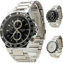 Men's Business Alloy Analog Wrist Quartz Watch (Silver)