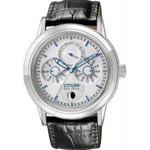 Men's Calibre 8651 Moon Phase Eco-Drive Silver Dial Day Date and Month Displays