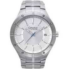 Men's Caravelle by Bulova Stainless Steel Watch with Silver Dial