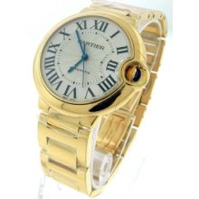 Men's Cartier Ballon Bleu W69004z2 18k Gold Automatic 36mm Watch + B&p