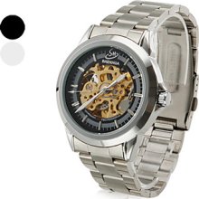 Men's Casual Style Alloy Analog Automatic Wrist Watch (Silver)