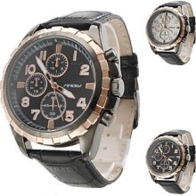 Men's Casual Style PU Analog Quartz Wrist Watch (Assorted Colors)