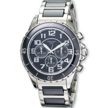 Mens Charles Hubert Stnlss Stl/Ceramic Blk Dial Chronograph