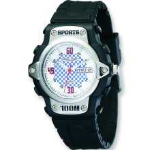 Mens Charles Hubert White/Blue Dial Rubber Band Sport Watch